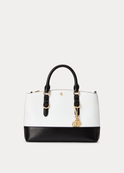 Satchel Ralph Lauren Mujer Blancos / Negros - Saffiano Mini Leather - PEXDT3652